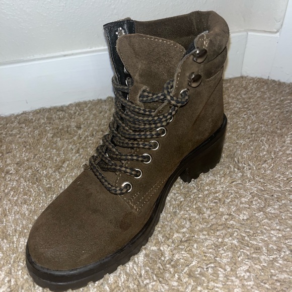 Steve Madden Women army green/ brown boots - Picture 2 of 5